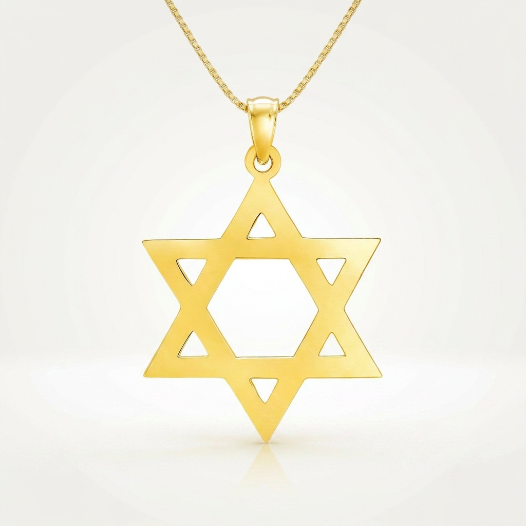 14k Yellow Gold Polished Star of David Pendant DestGlow