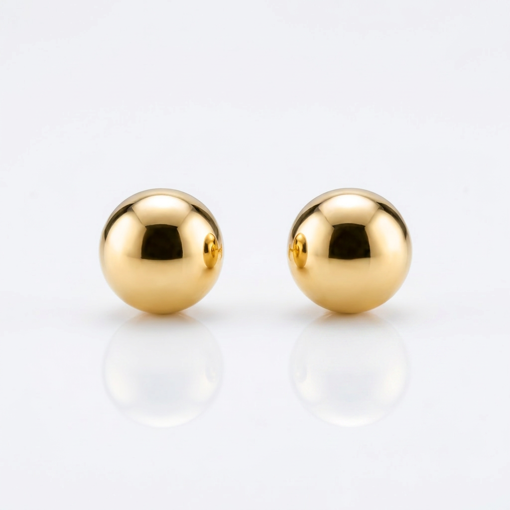 14k Yellow Gold Round Stud Earrings (6.0 mm) DestGlow