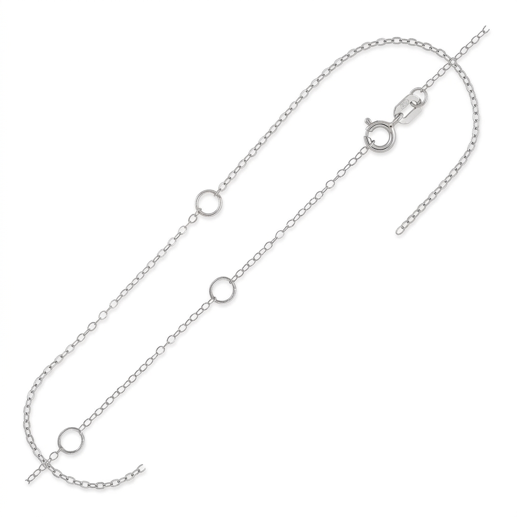 Double Extendable Piatto Chain in 14k White Gold (1.2mm) DestGlow