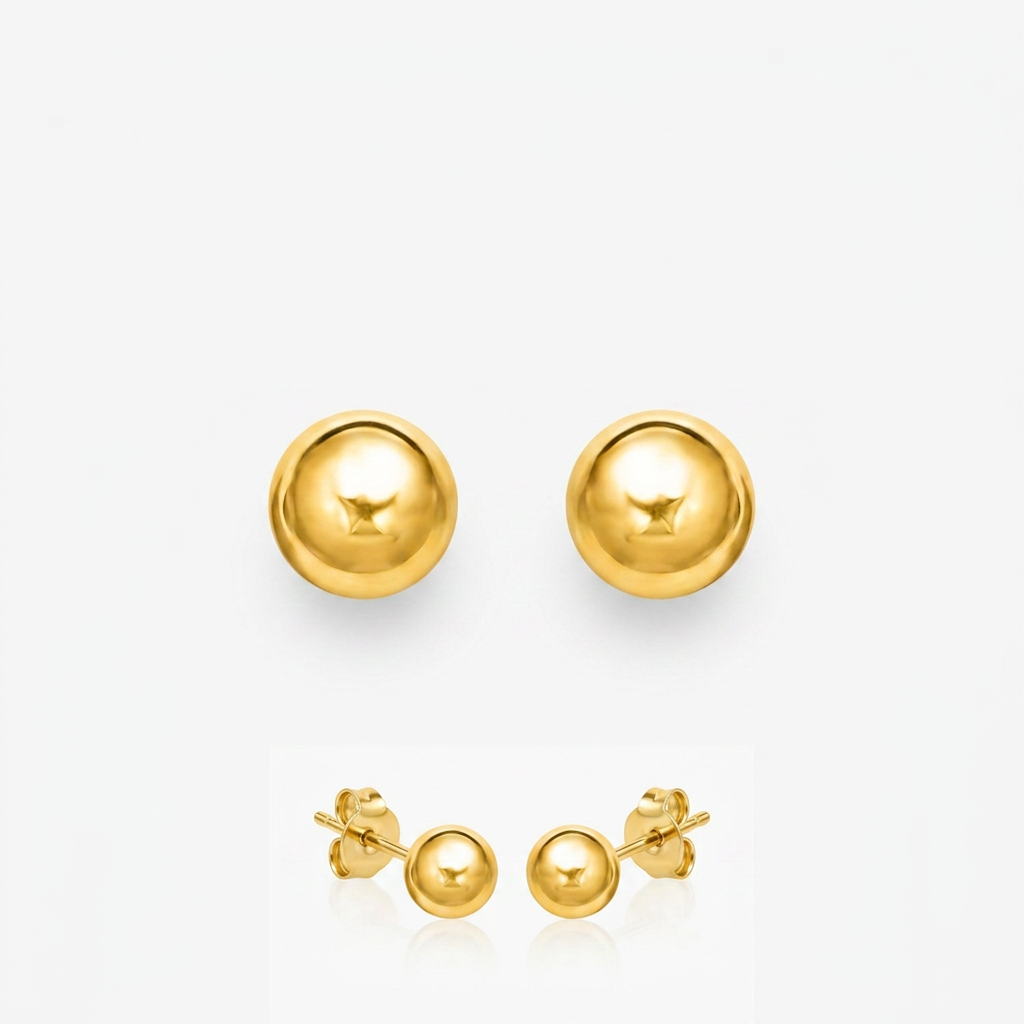 14k Yellow Gold Ball Style Stud Earrings (4.0 mm)