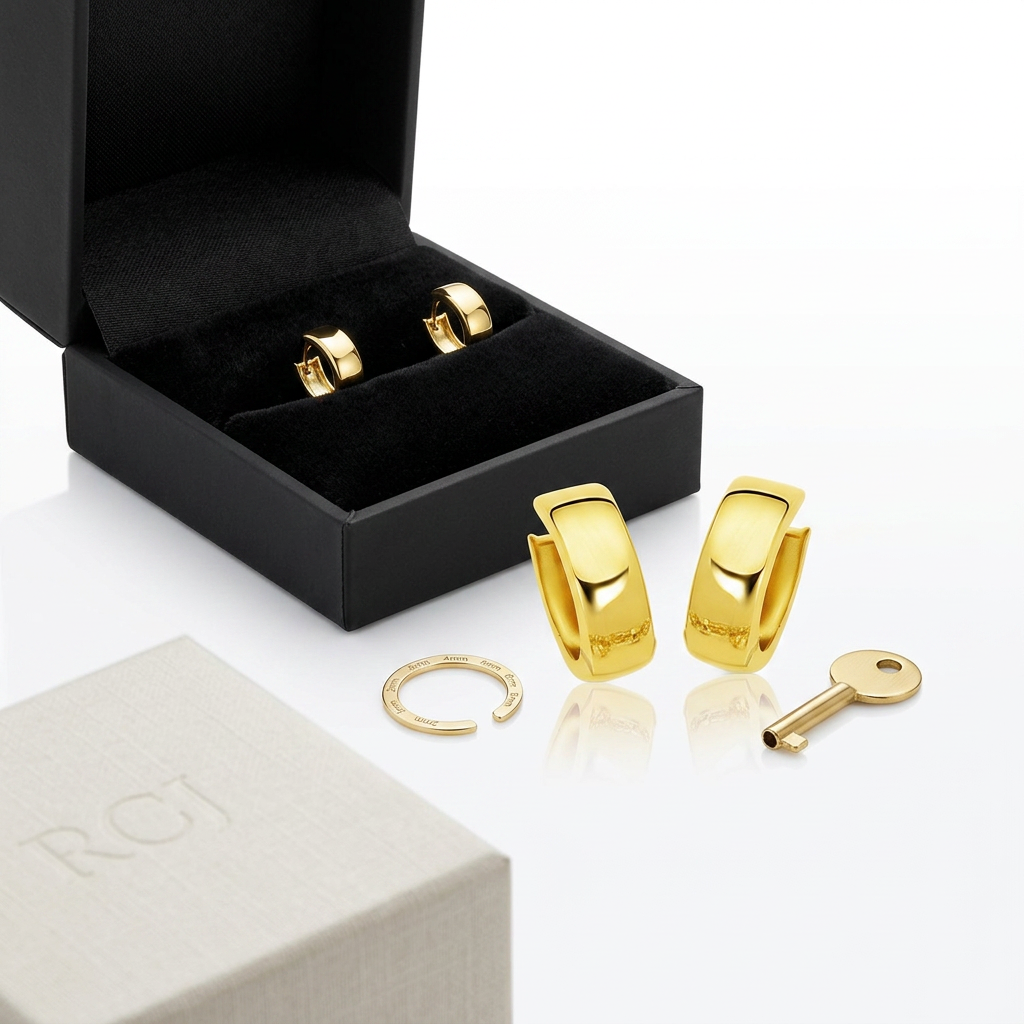 14k Yellow Gold Snuggable Hoop Earrings