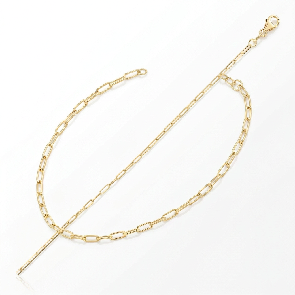 14K Yellow Gold Fine Paperclip Anklet (1.5mm) DestGlow