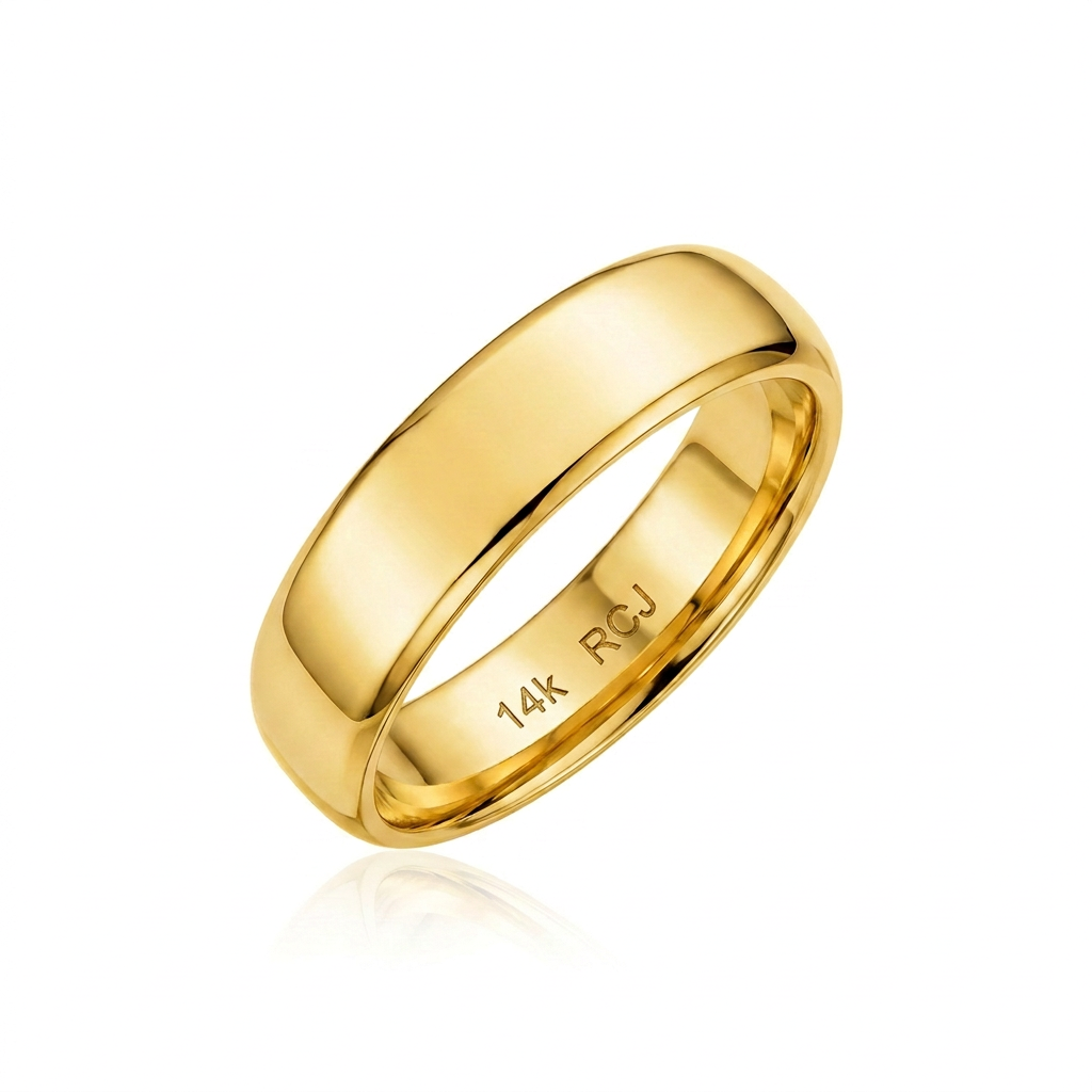 14k Yellow Gold 6mm Comfort Fit Wedding Band