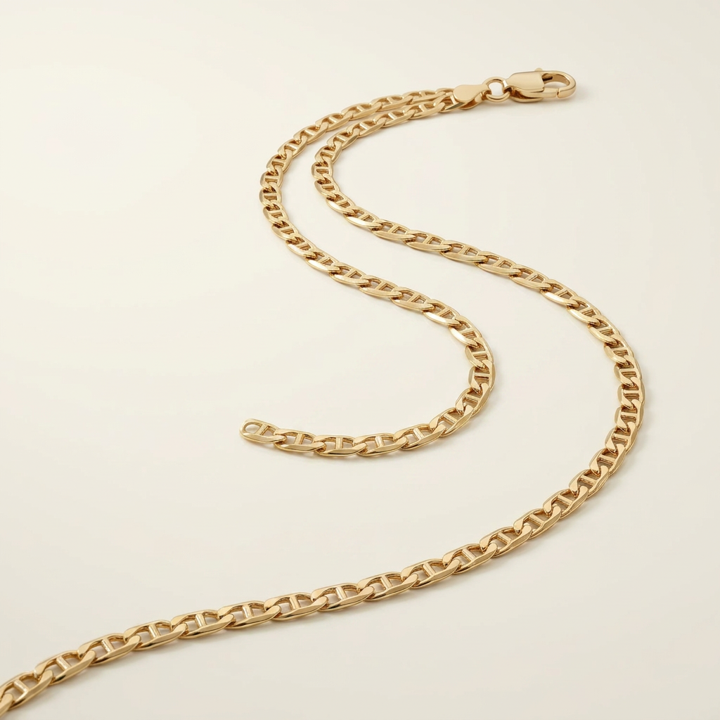 10k Yellow Gold Mariner Link Chain 1.2mm DestGlow