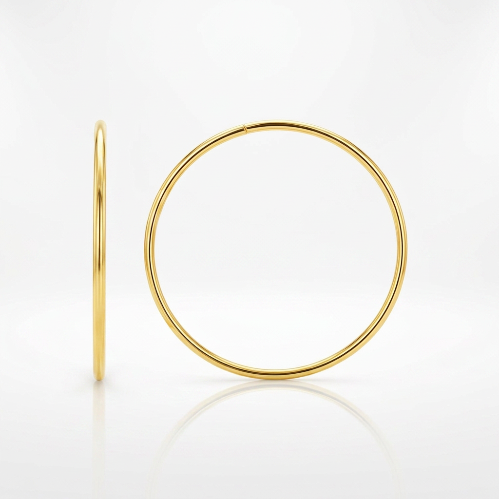 Endless Hoop Style Earrings in 14K Yellow Gold DestGlow