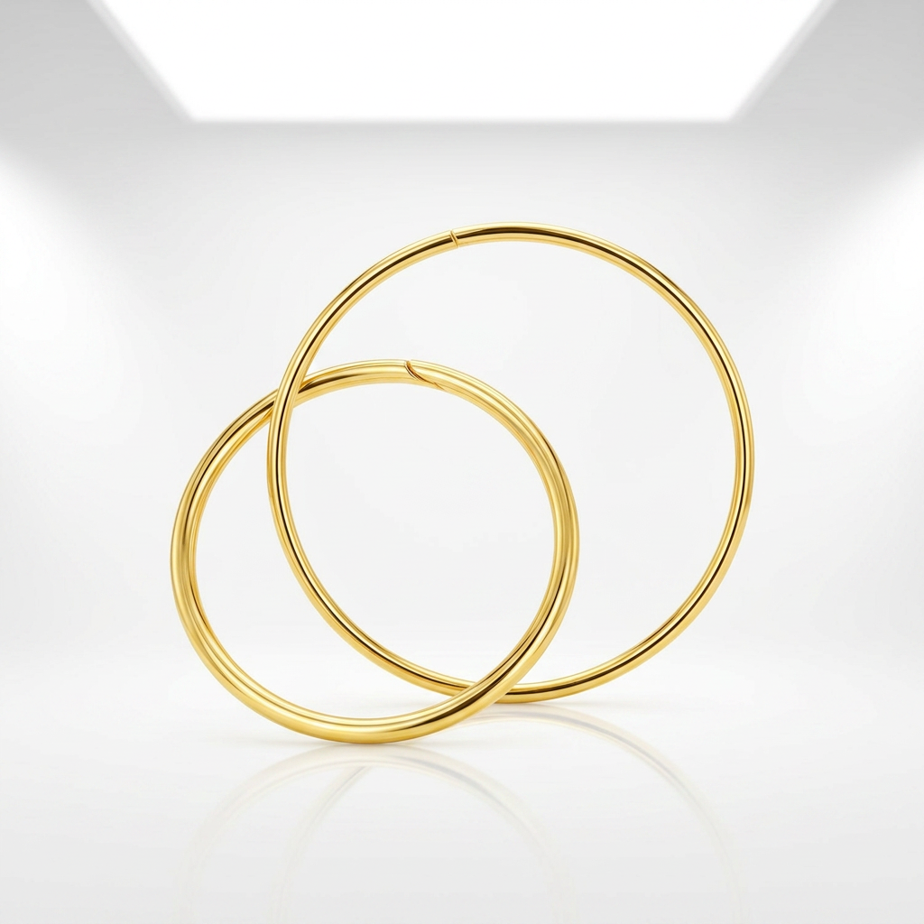 Endless Hoop Style Earrings in 14K Yellow Gold