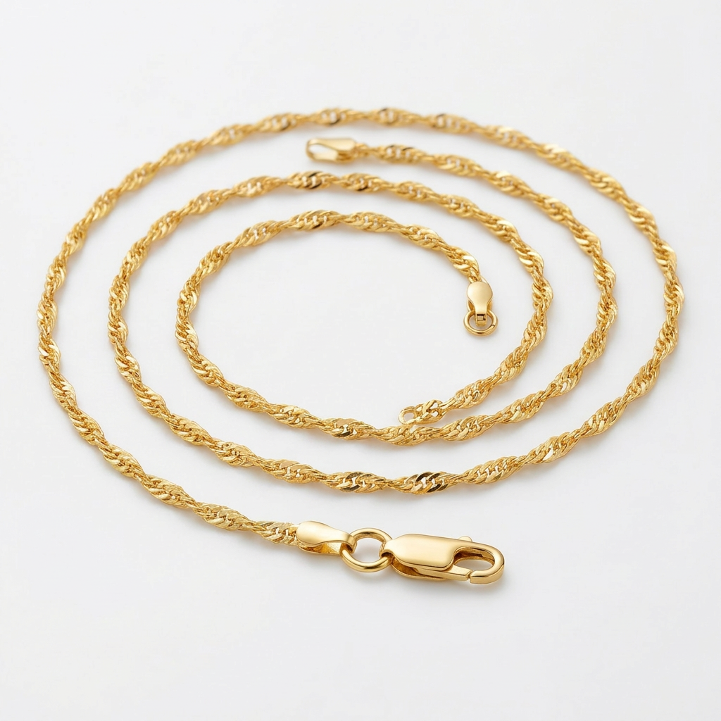 14k Yellow Gold Singapore Chain 1.7mm