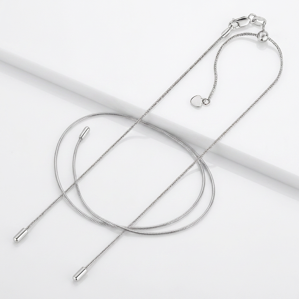 Sterling Silver 0.8mm Adjustable Snake Chain DestGlow