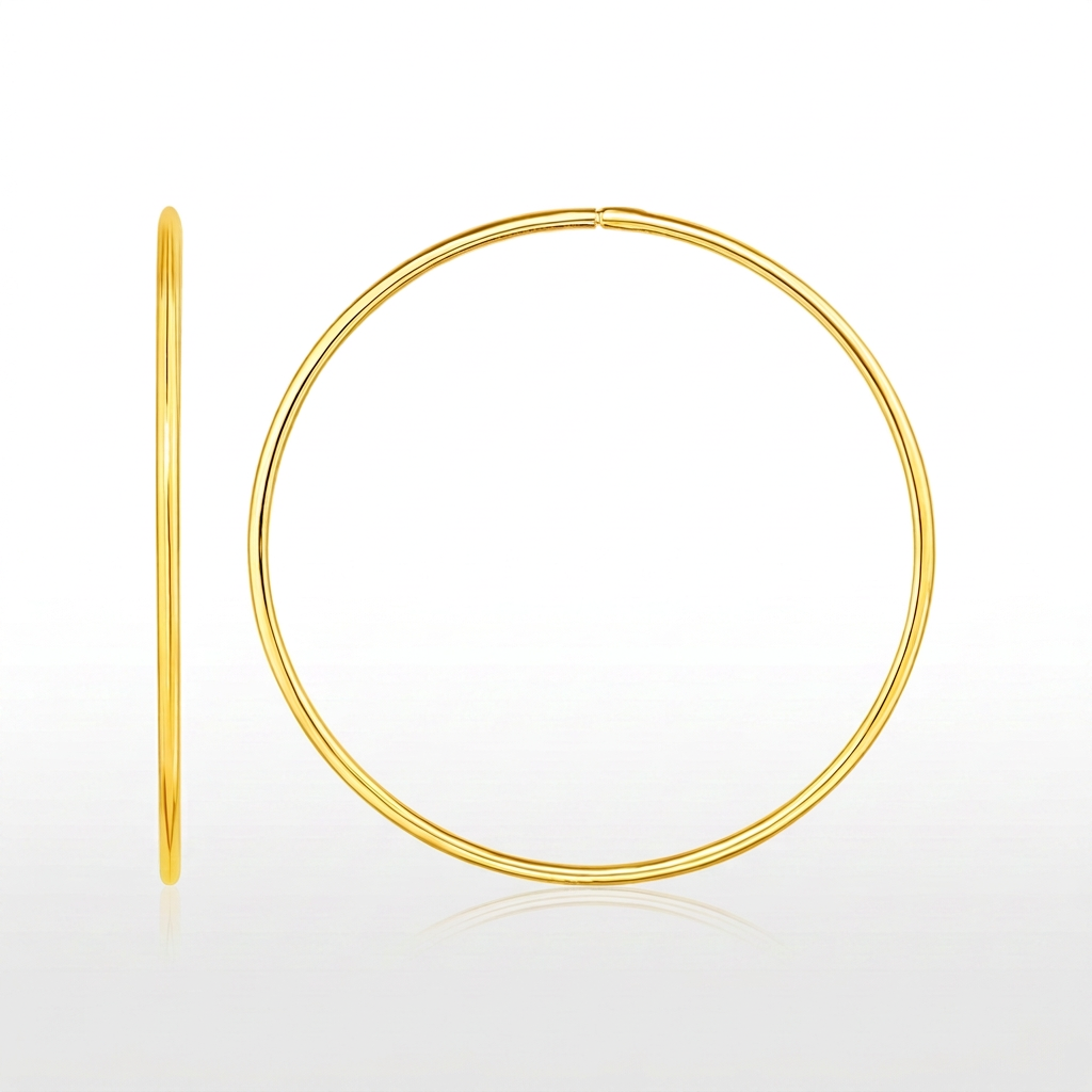 Endless Hoop Style Earring in 14K Yellow Gold