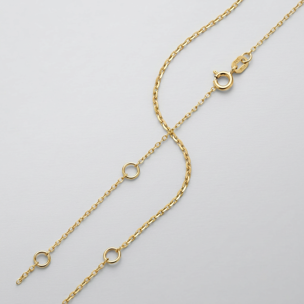 Double Extendable Piatto Chain in 14k Yellow Gold (1.2mm)