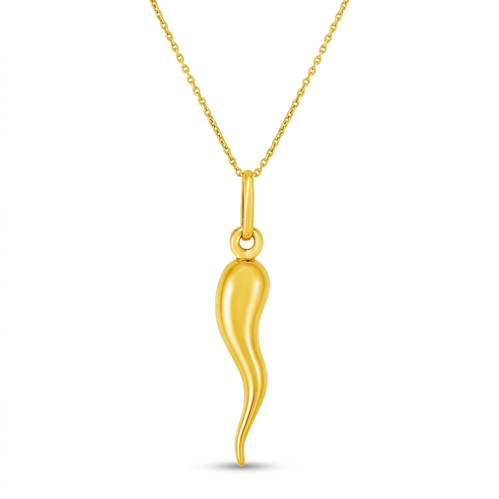 14k Yellow Gold Pendant with Polished Abstract Swirl DestGlow