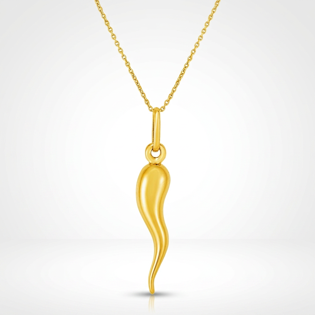 14k Yellow Gold Pendant with Polished Abstract Swirl DestGlow