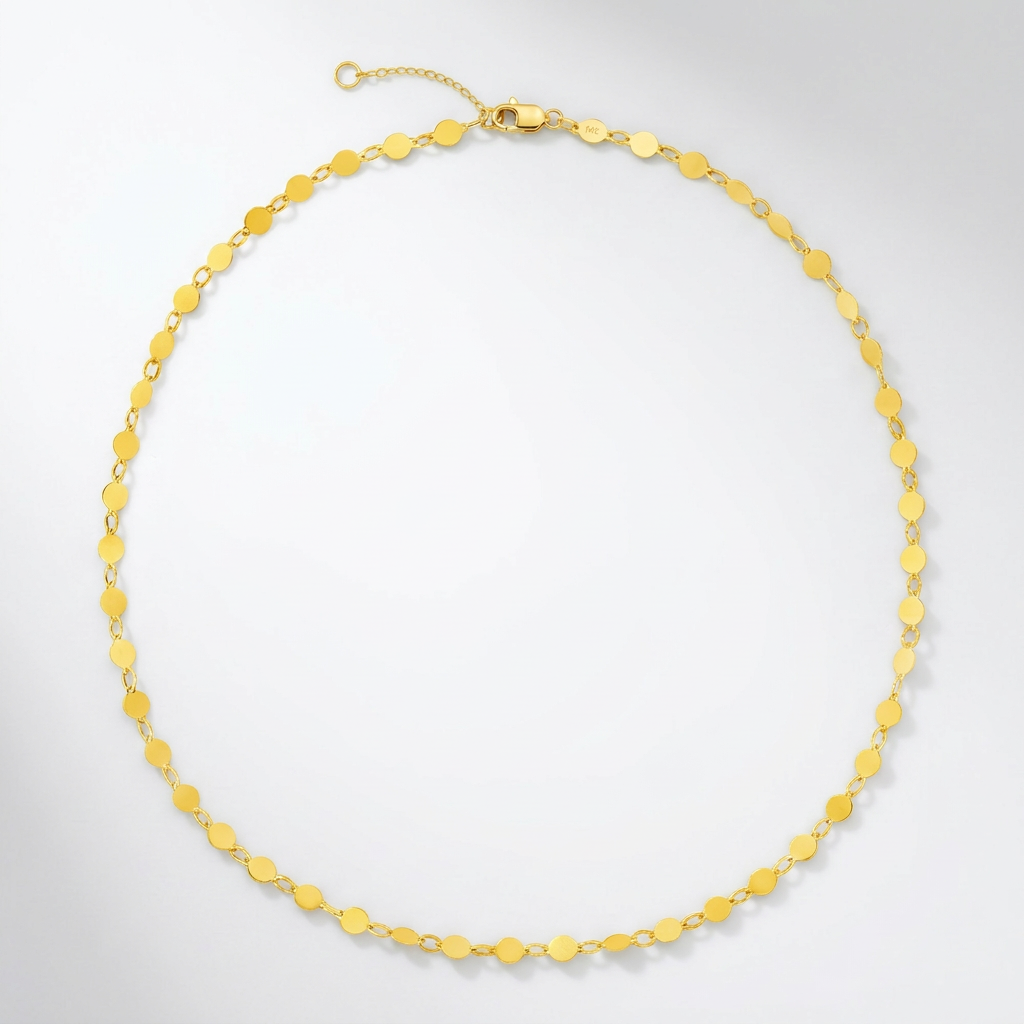 14k Yellow Gold Necklace with Polished Circles DestGlow