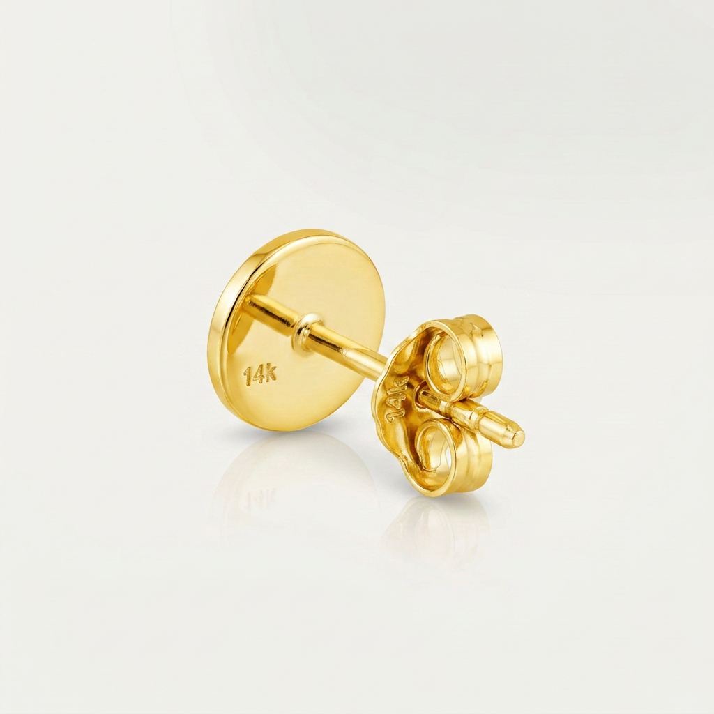 14k Yellow Gold and Enamel Yellow Smiley Face Stud Earrings DestGlow