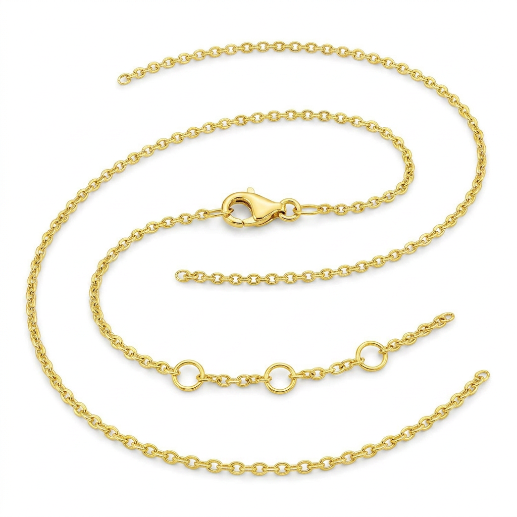Extendable Cable Chain in 14k Yellow Gold (1.5mm) DestGlow