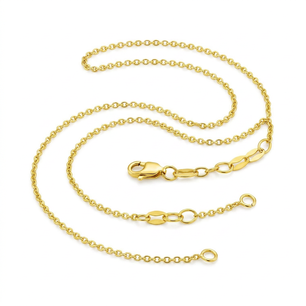 Extendable Cable Chain in 14k Yellow Gold (1.0mm) DestGlow