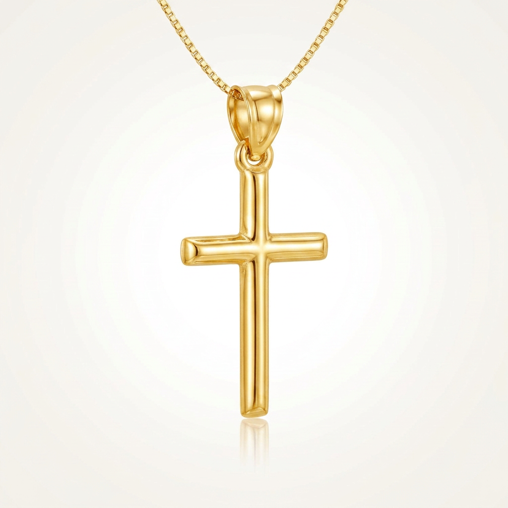 14 k Yellow Gold High Polish Cross Pendant DestGlow