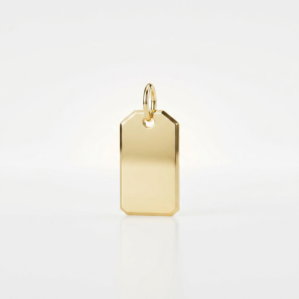 14K Yellow Gold Tag Pendant