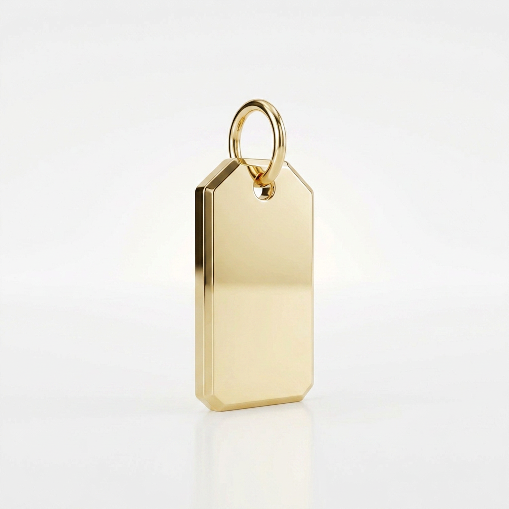 14K Yellow Gold Tag Pendant
