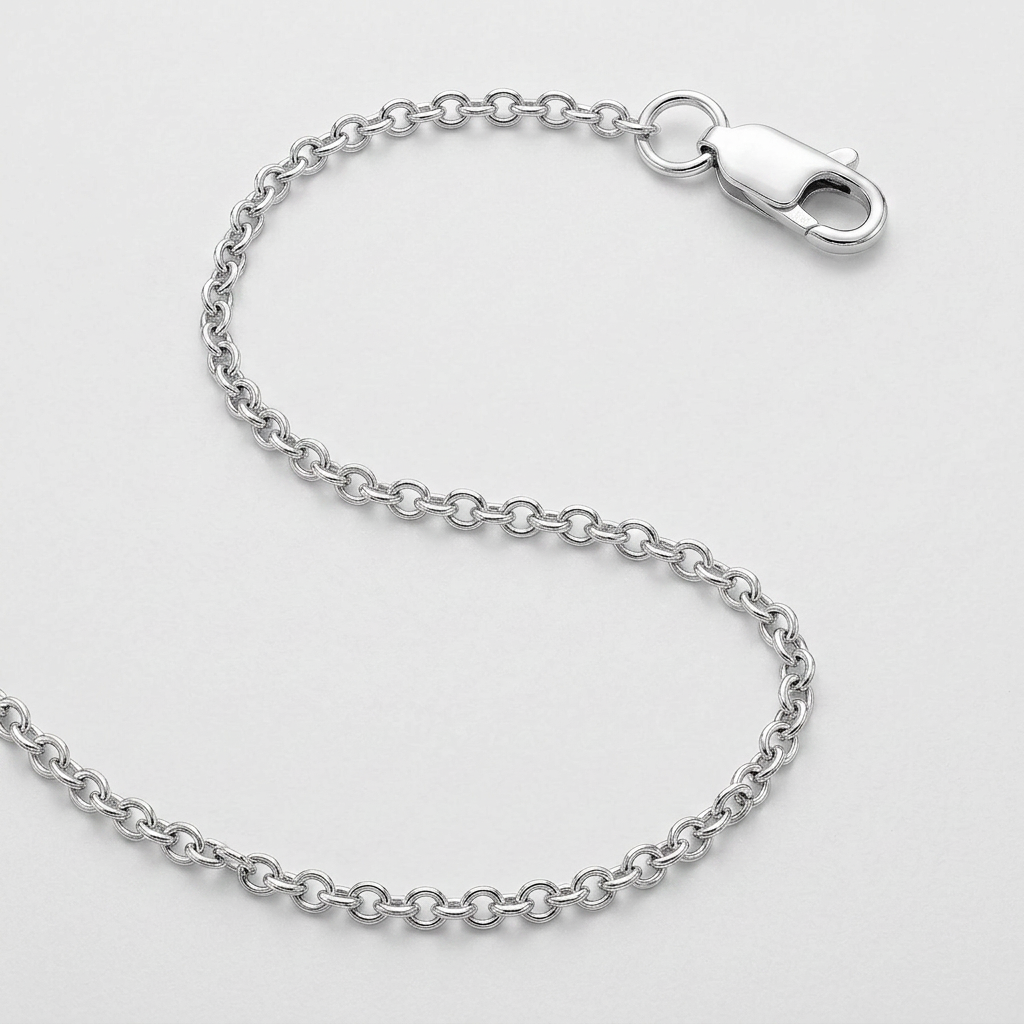 Sterling Silver Rhodium Plated Round Cable Chain 1.8mm DestGlow