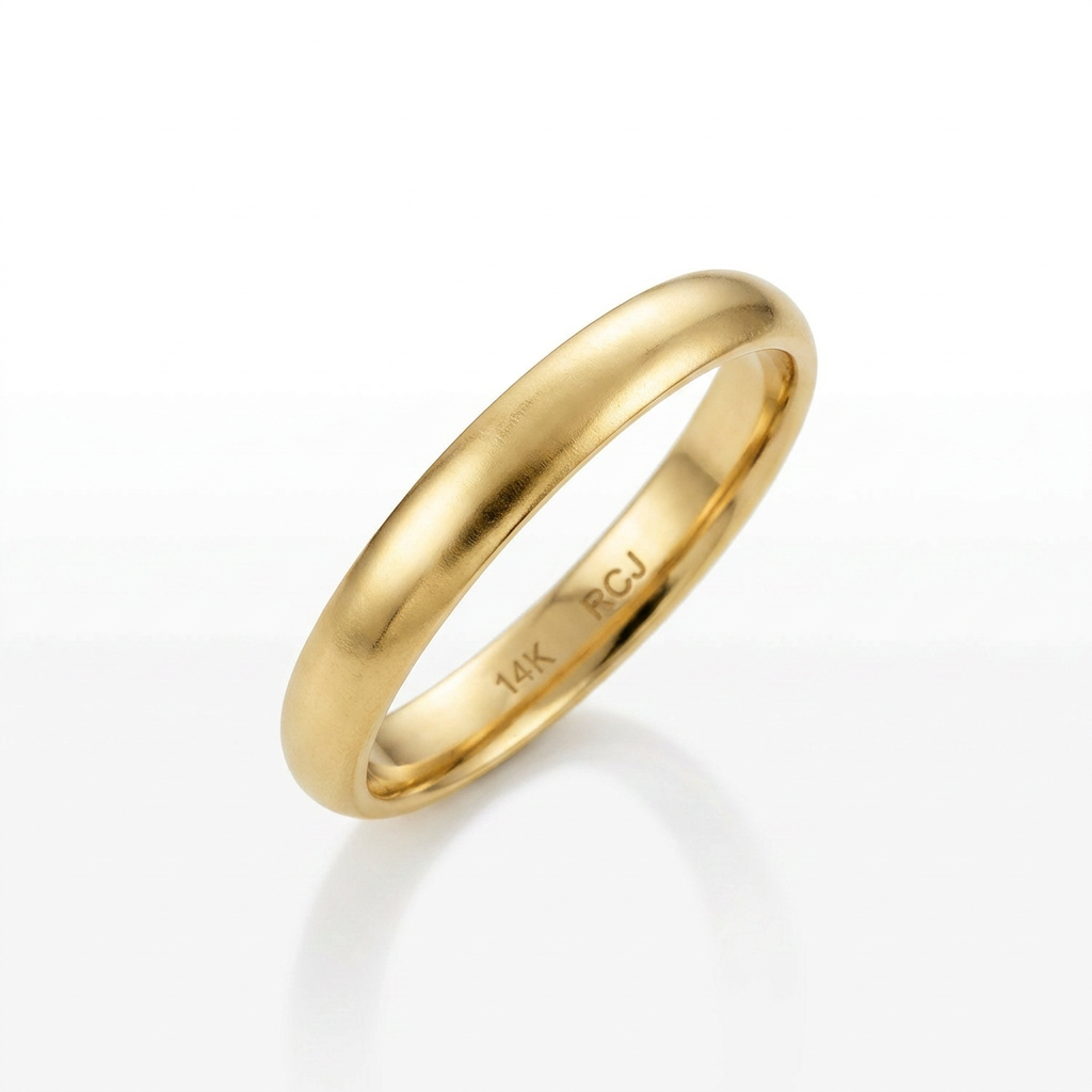 14k Yellow Gold 3mm Comfort Fit Wedding Band