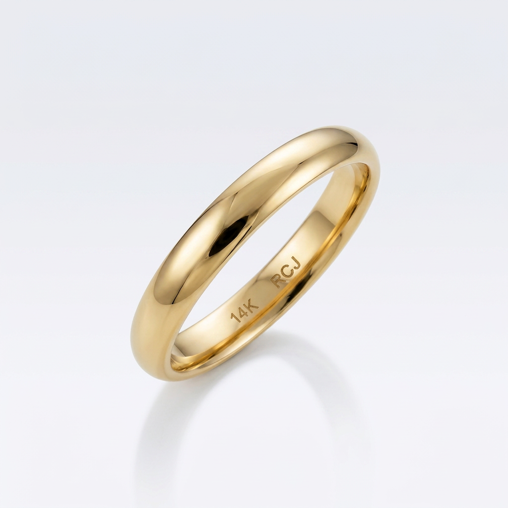 14k Yellow Gold 3mm Comfort Fit Wedding Band