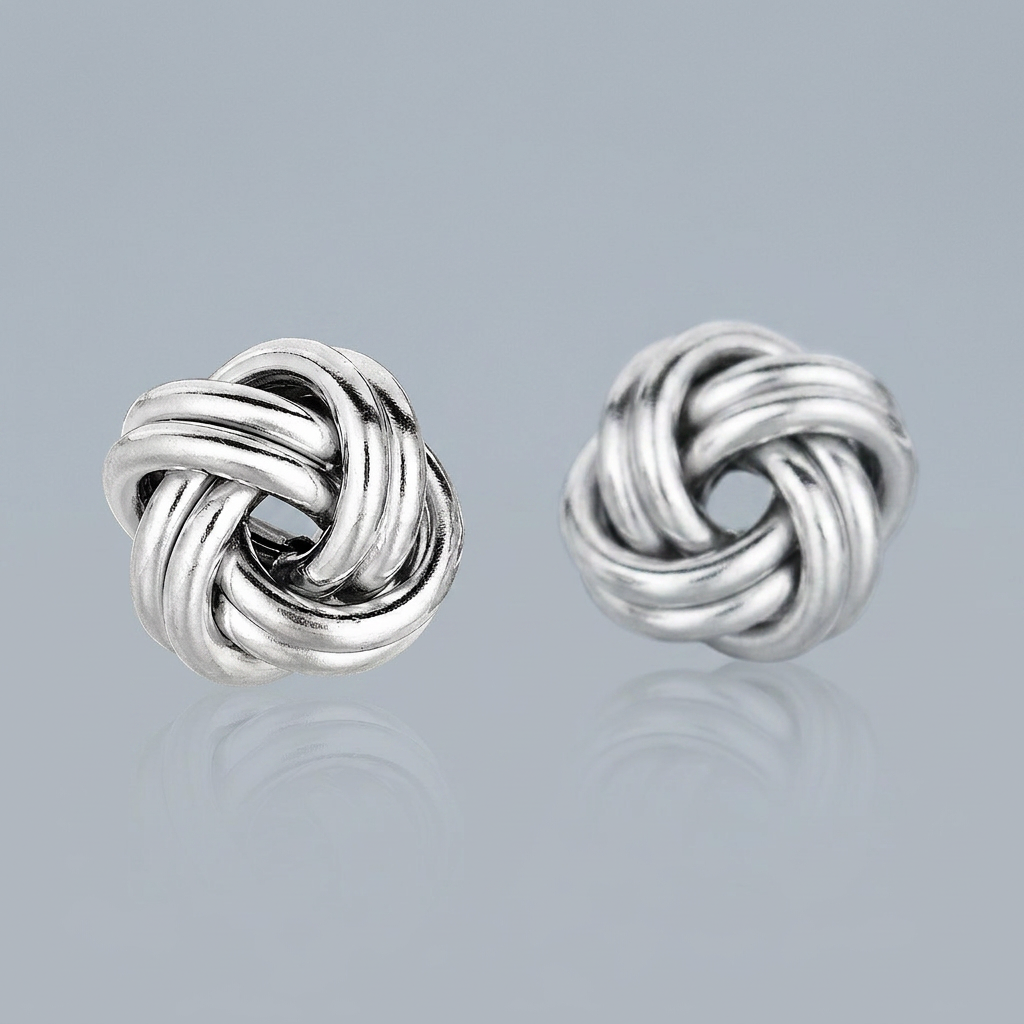 Sterling Silver Polished Love Knot Earrings