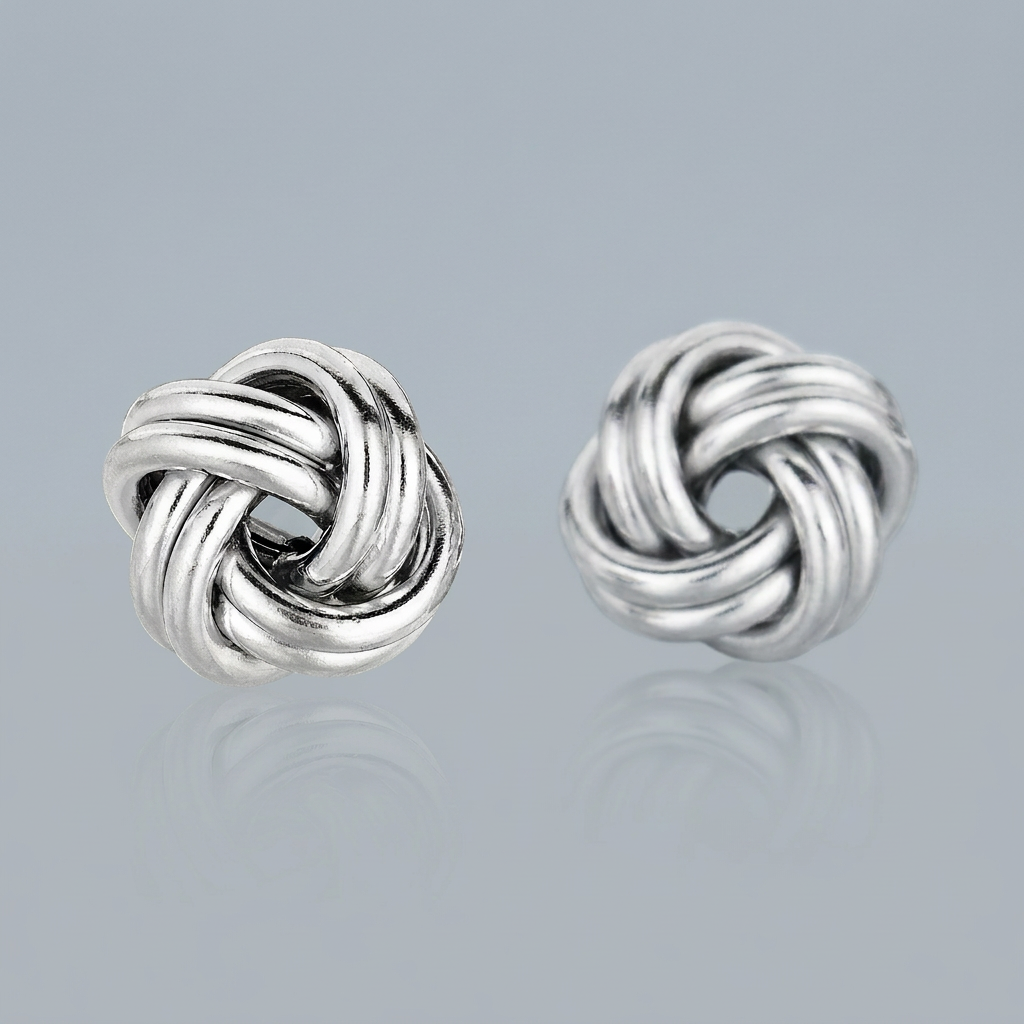 Sterling Silver Polished Love Knot Earrings