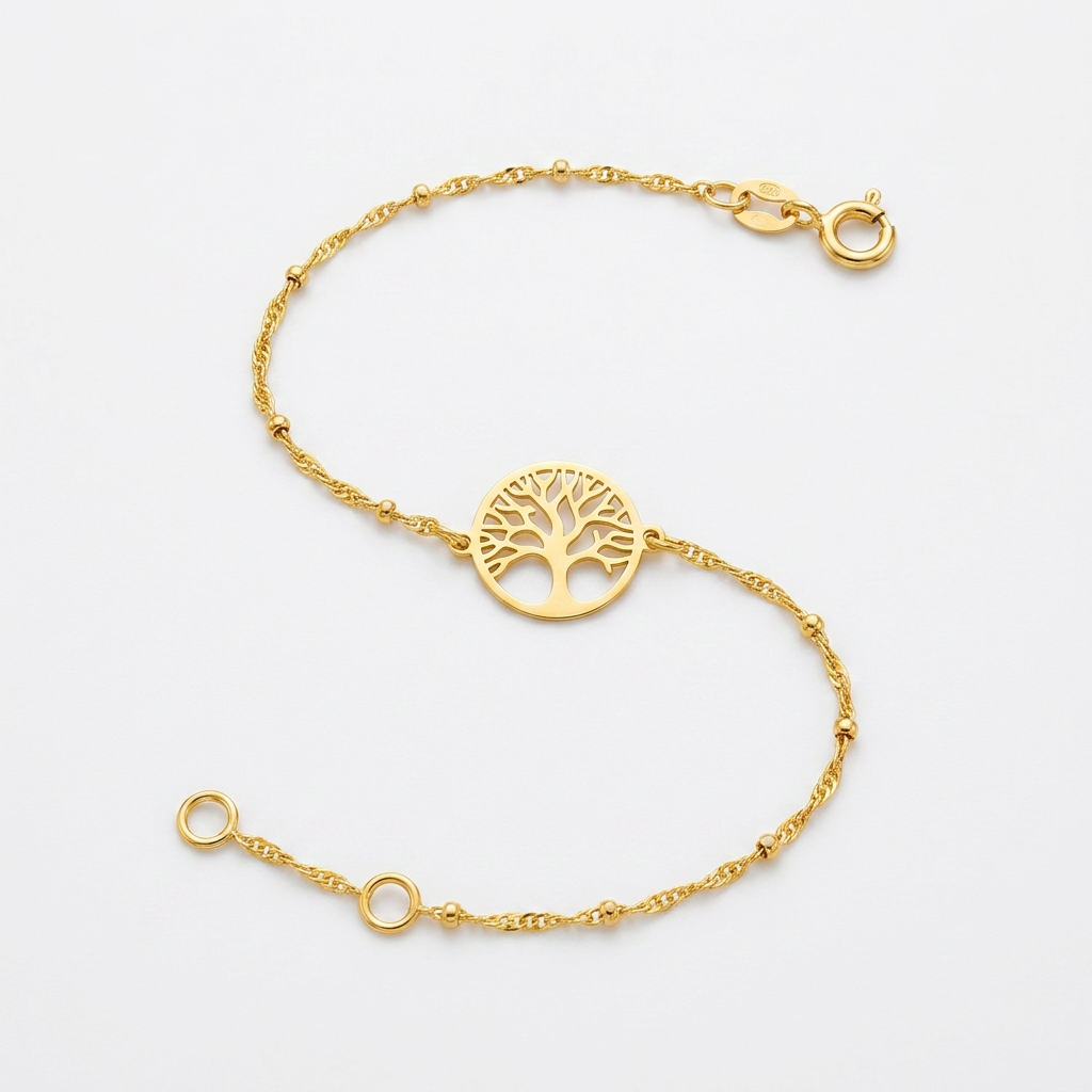 14K Yellow Gold Tree of Life Bracelet