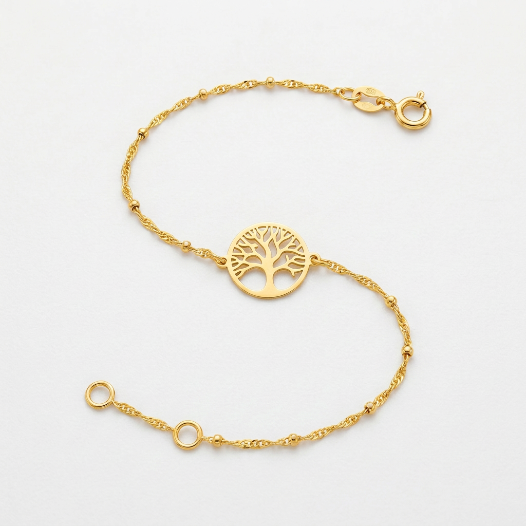 14K Yellow Gold Tree of Life Bracelet DestGlow