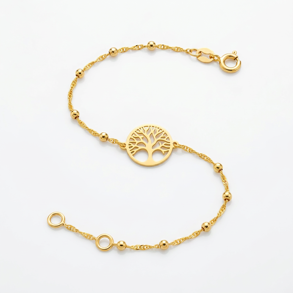 14K Yellow Gold Tree of Life Bracelet