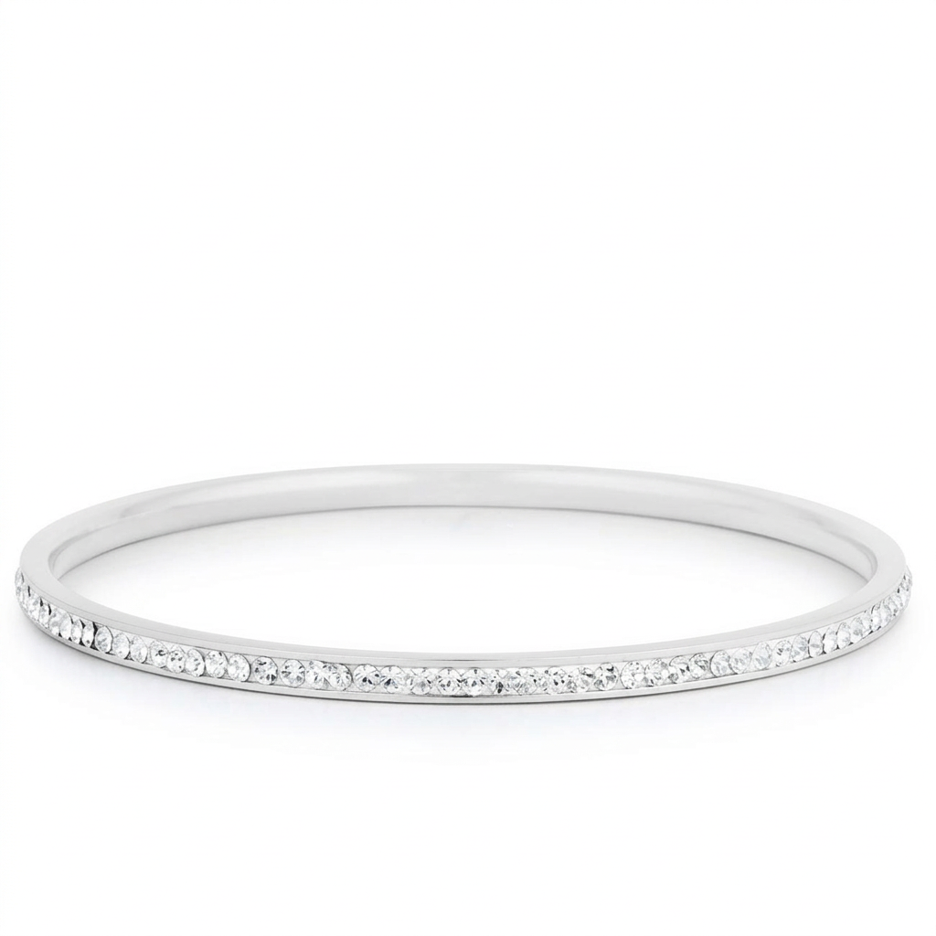 Simple Plated Finish Crystal Bangle DestGlow