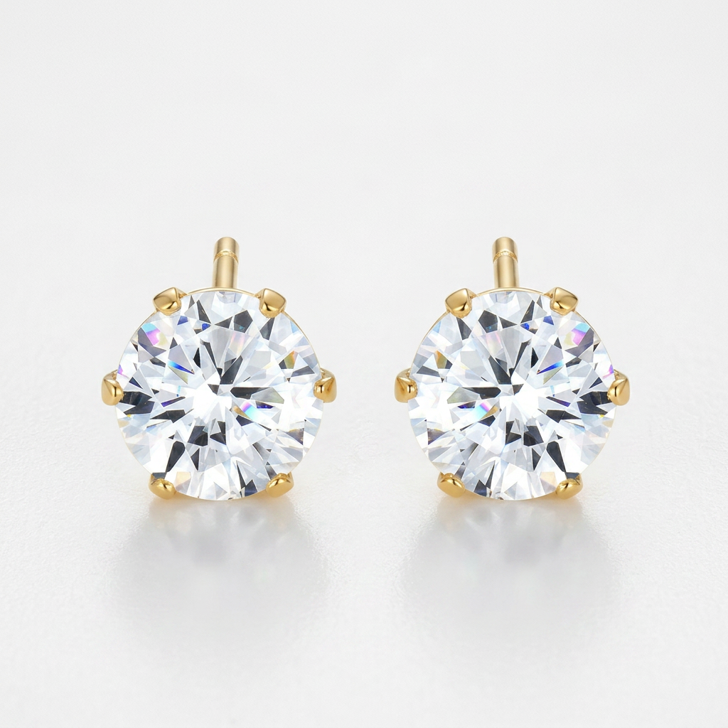 Avera Reign 3.4ct CZ Stainless Steel Stud Earrings