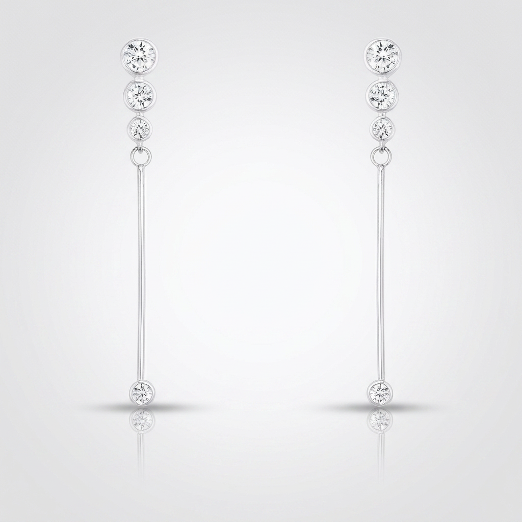 Avera 1.2Ct Graduated Plated Drop Cubic Zirconia Earrings