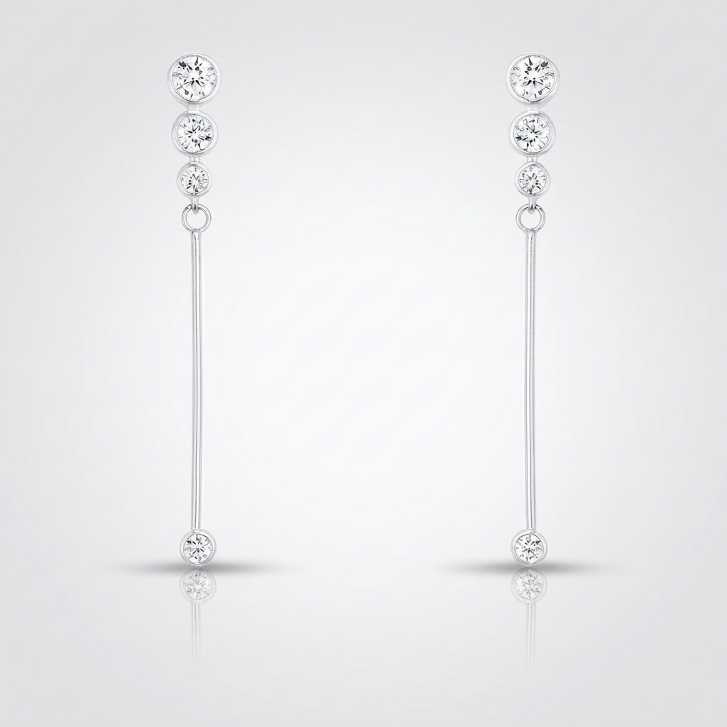 Avera 1.2Ct Graduated Plated Drop Cubic Zirconia Earrings