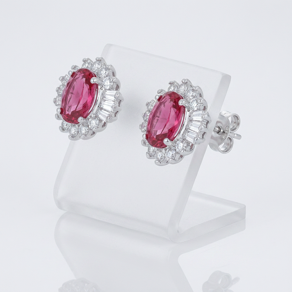 Chrisalee 3.3ct CZ Classic Stud Earrings in Pink