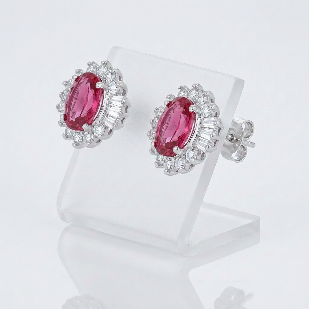Chrisalee 3.3ct CZ Classic Stud Earrings in Pink