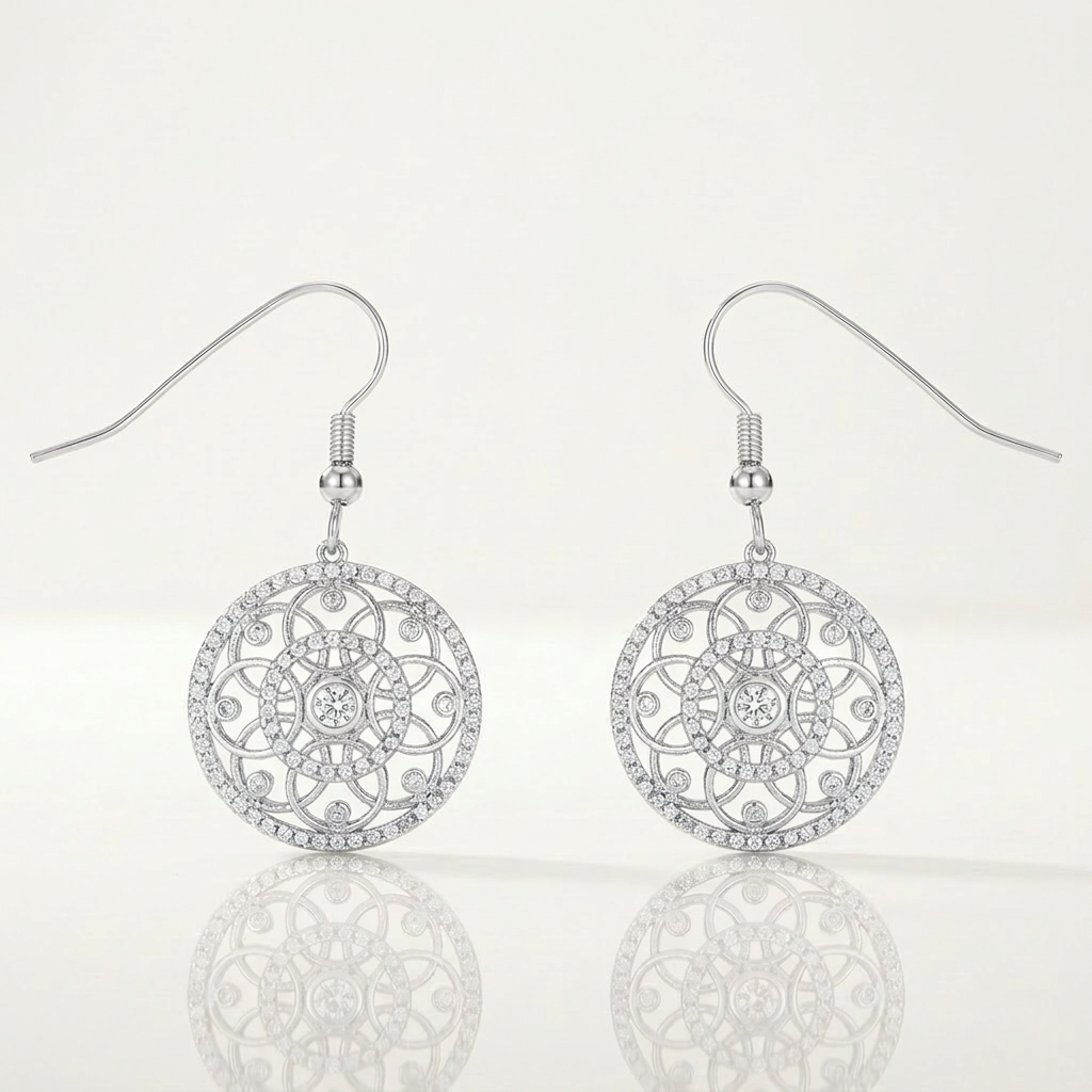 Avera .95 Ct Interlocking Circle and Cubic Zirconia Earrings DestGlow