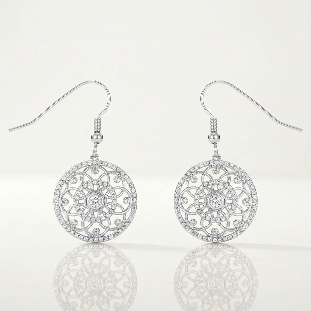 Avera .95 Ct Interlocking Circle and Cubic Zirconia Earrings DestGlow