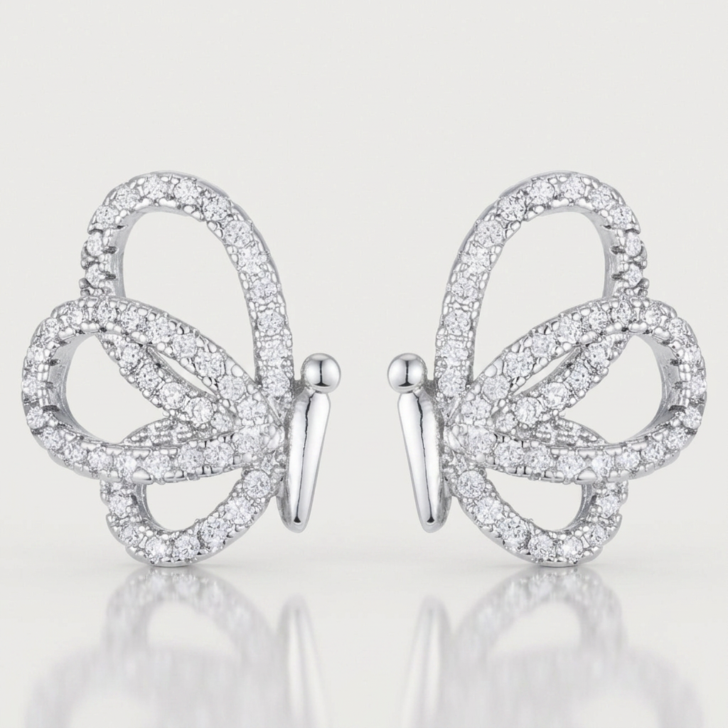 Avera .45 Ct Cubic Zirconia Butterfly Stud Earrings DestGlow
