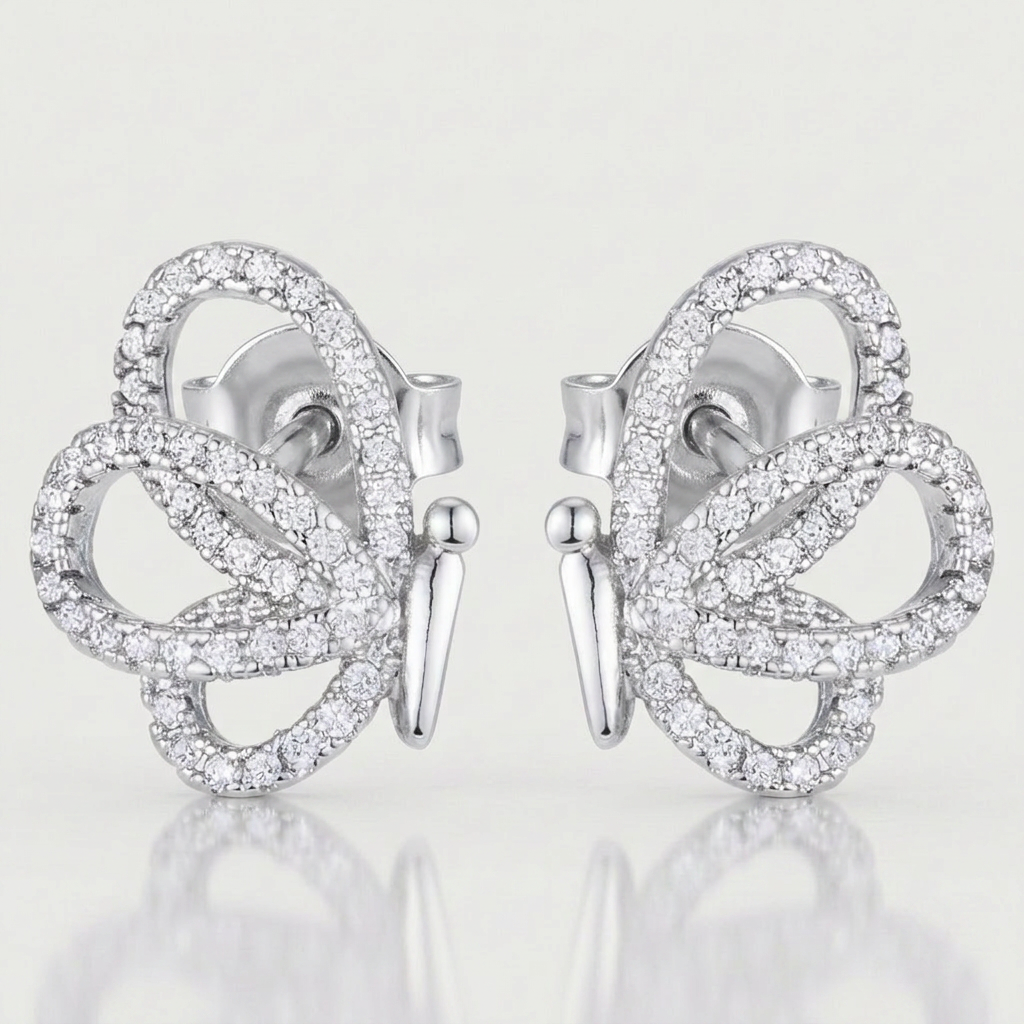 Avera .45 Ct Cubic Zirconia Butterfly Stud Earrings DestGlow