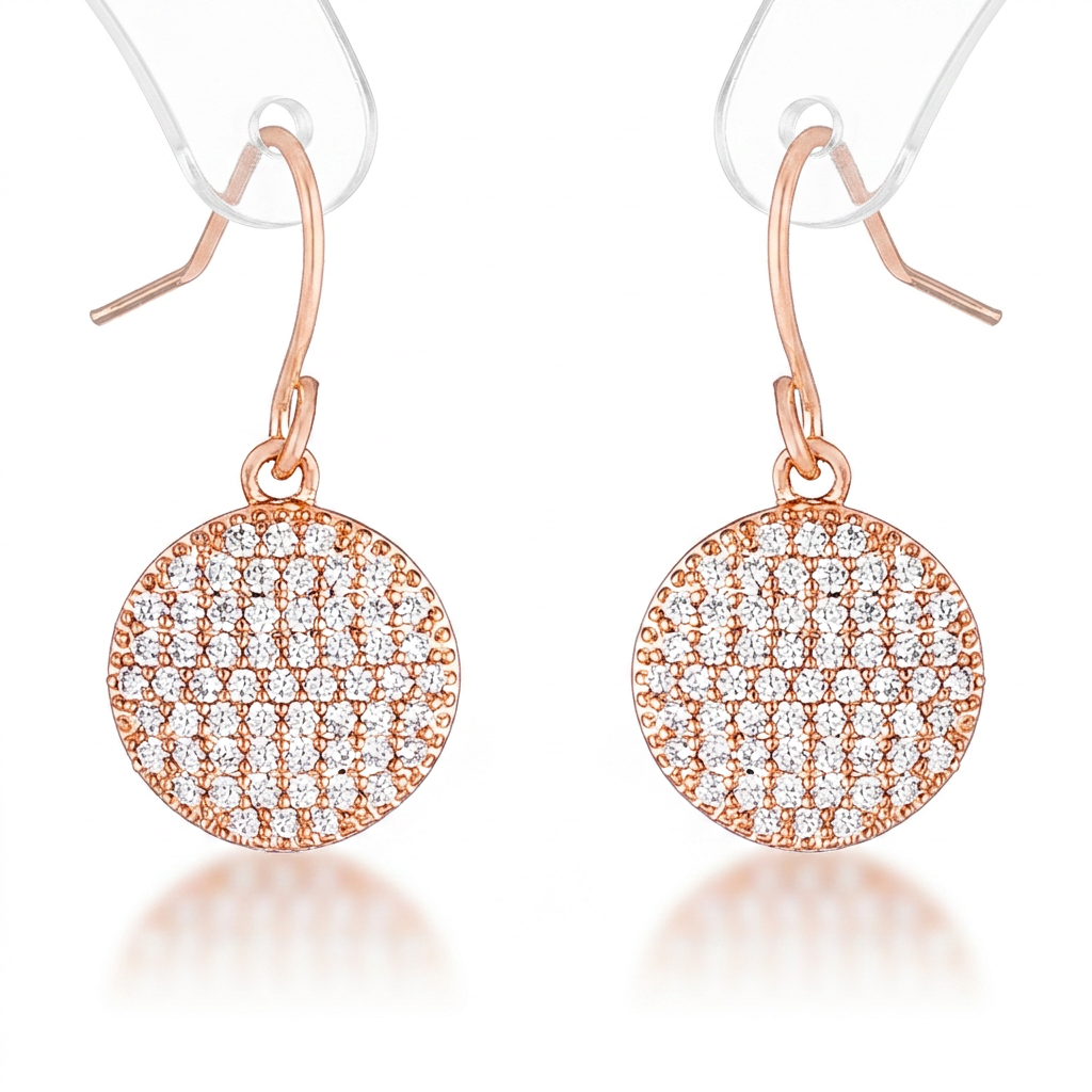 Avera .6 Ct Elegant Cubic Zirconia Plated Disk Earrings DestGlow