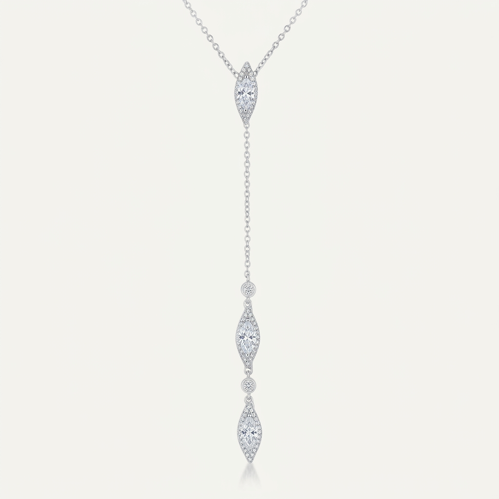 Avera Carmela 0.6ct Cubic Zirconia Classic Drop Lariat Necklace DestGlow