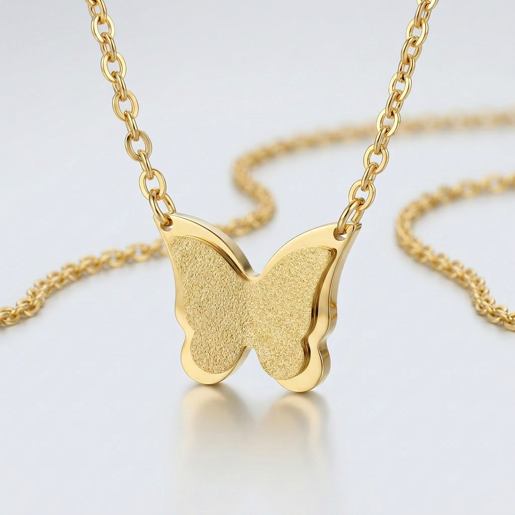 Avera Breanne Stainless Steel Butterfly Necklace DestGlow