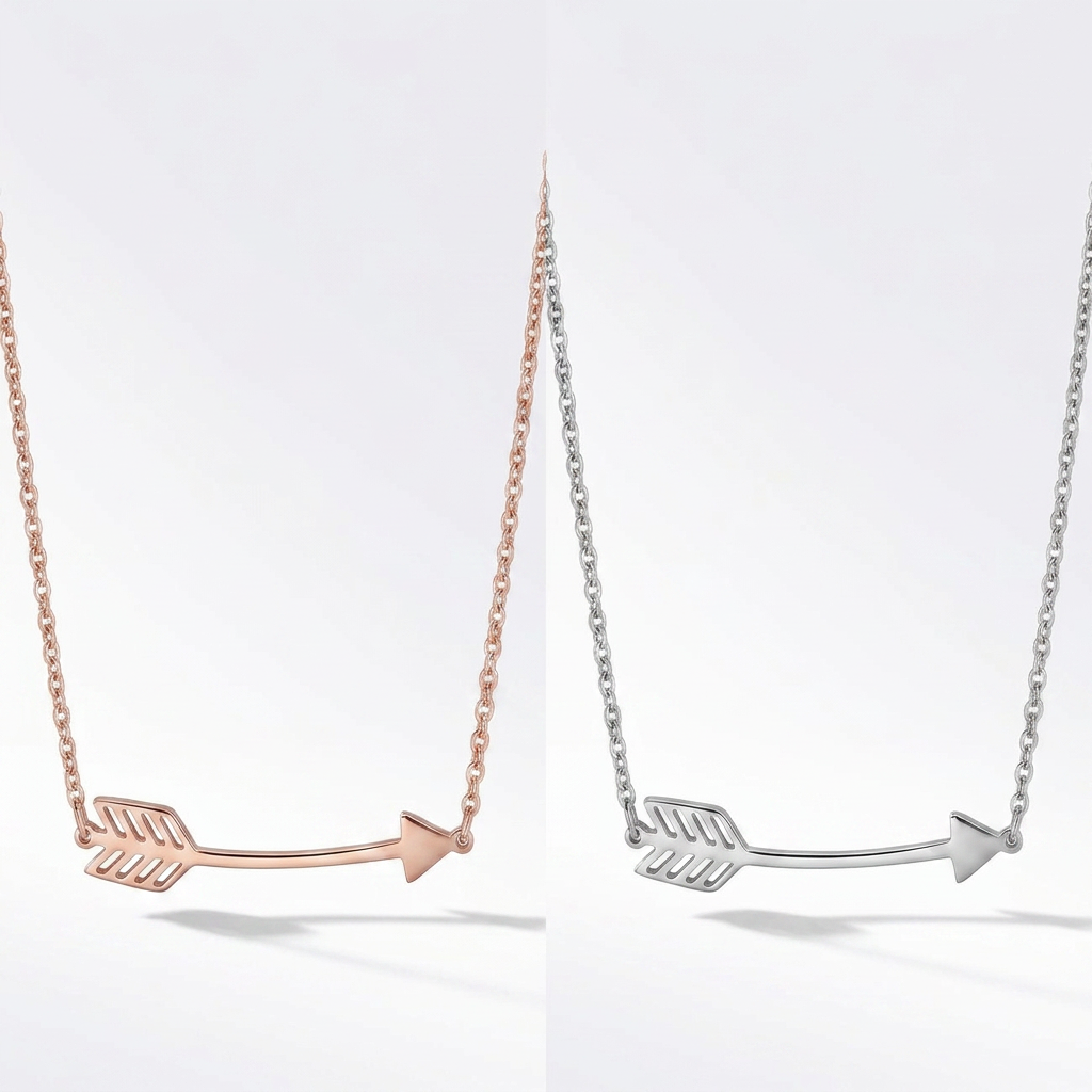 Avera Arianna Stainless Steel Arrow Necklace DestGlow