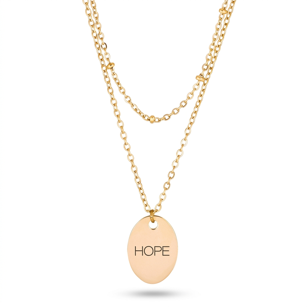 Avera Double Chain Hope Necklace In Radiant Gold DestGlow