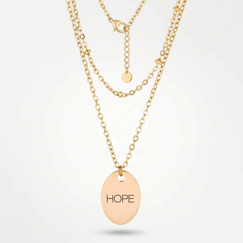 Avera Double Chain Hope Necklace In Radiant Gold DestGlow