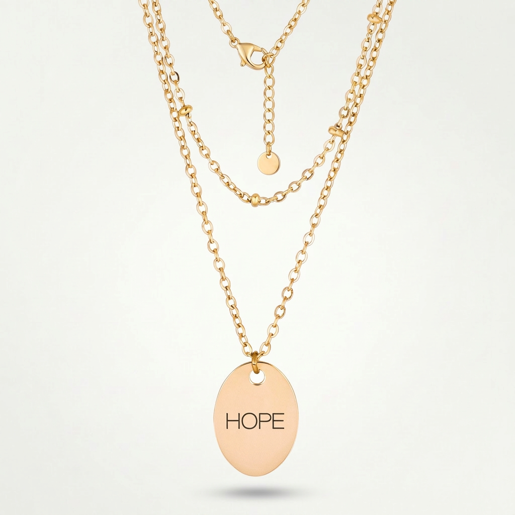 Avera Double Chain Hope Necklace In Radiant Gold