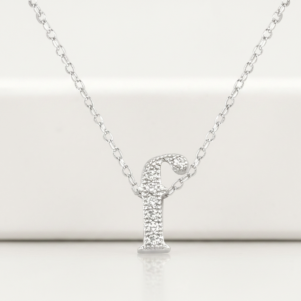 Avera Micro-Pave Initial F Pendant In Sterling Silver DestGlow