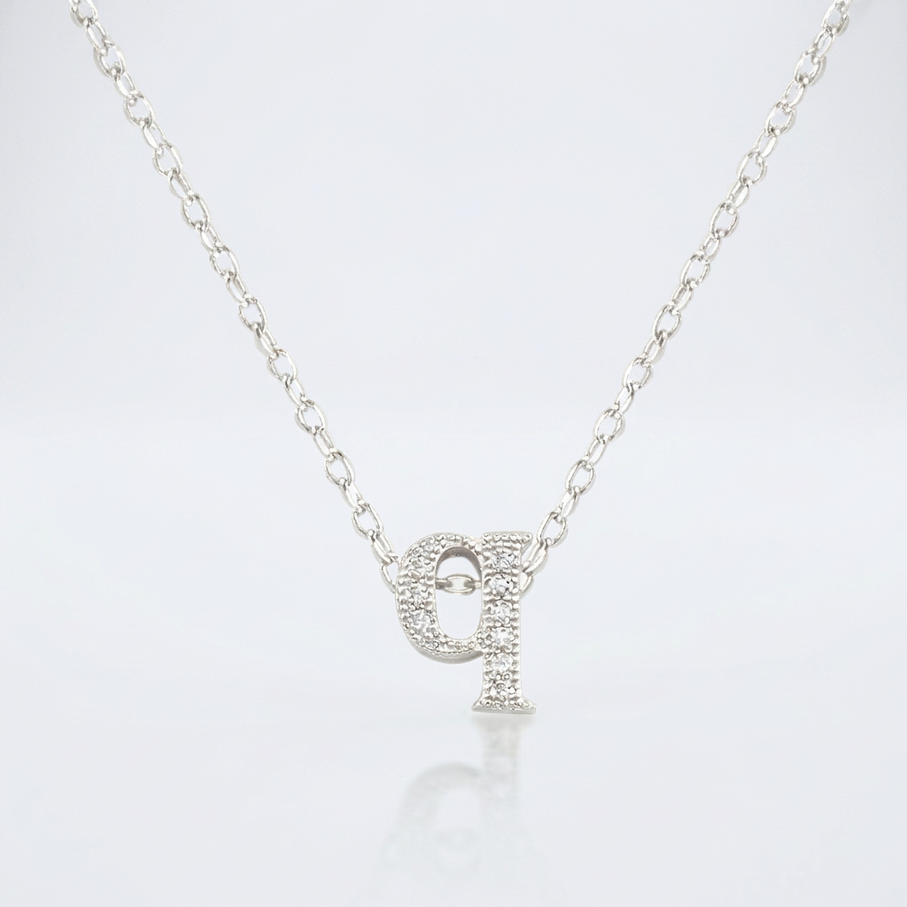 Avera Micro-Pave Initial Q Pendant In Sterling Silver DestGlow
